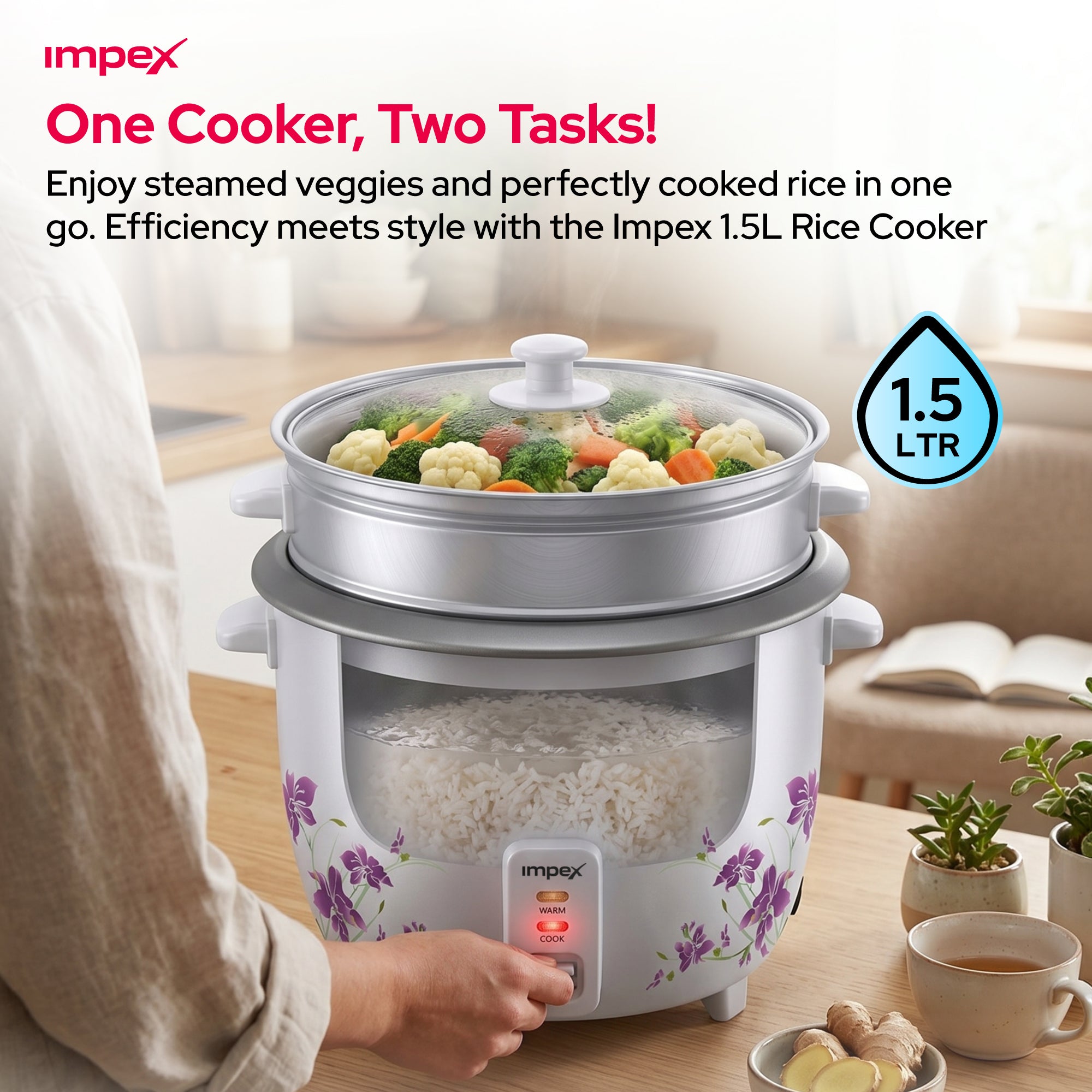 Impex Electric Rice Cooker 1.5 Ltr (RC 2802)