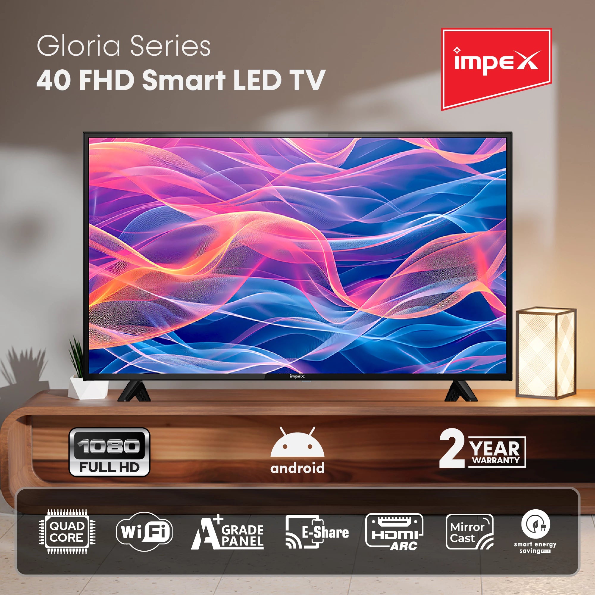 Impex 40" HD Smart LED TV Gloria 40 Smart