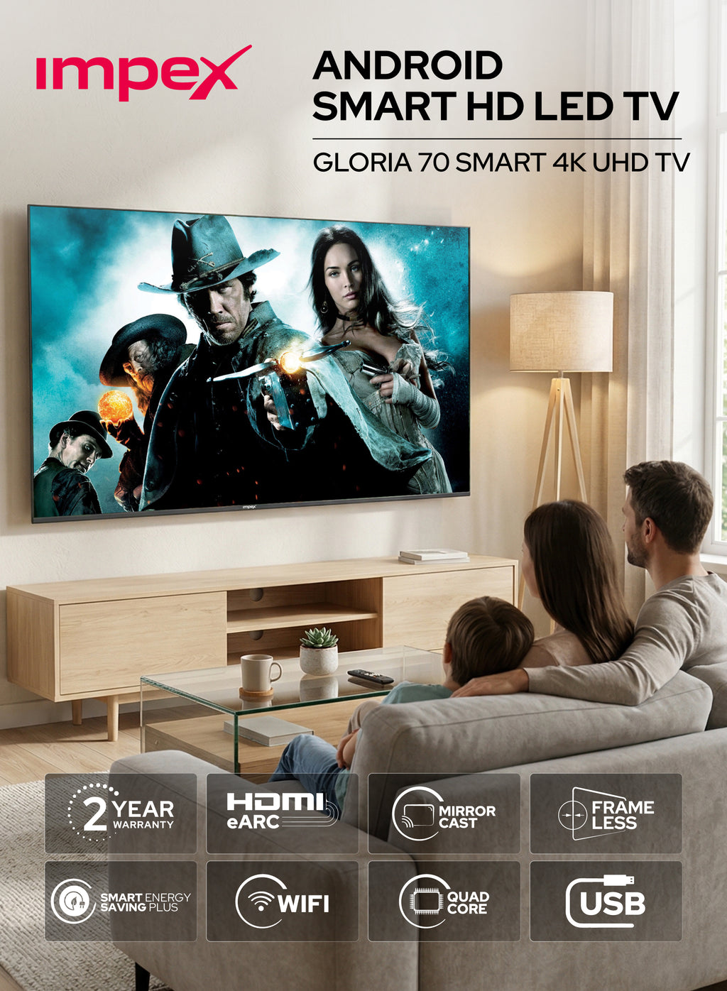 Impex 70" UHD Smart Led Tv (Gloria 70 Smart)