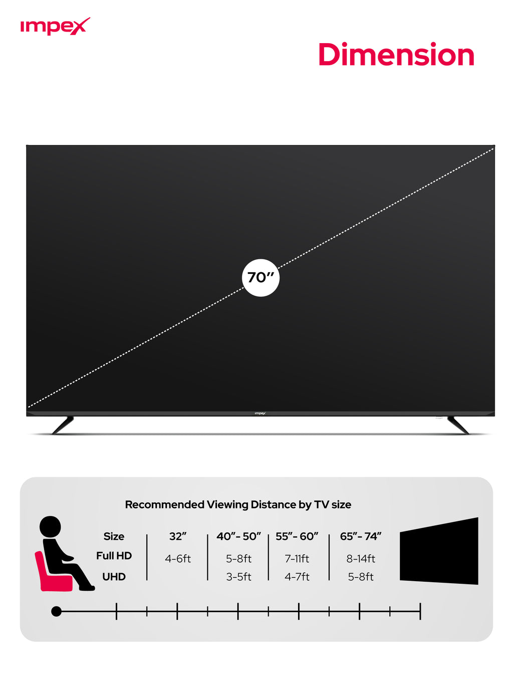 Impex 70" UHD Smart Led Tv (Gloria 70 Smart)