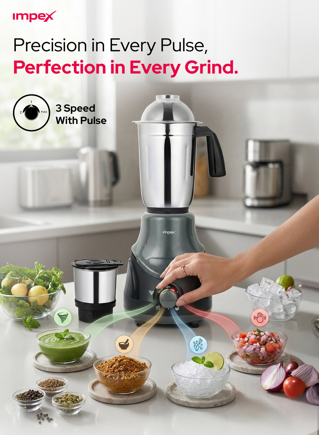 Impex 2 in 1 Mixer Grinder BL 319C