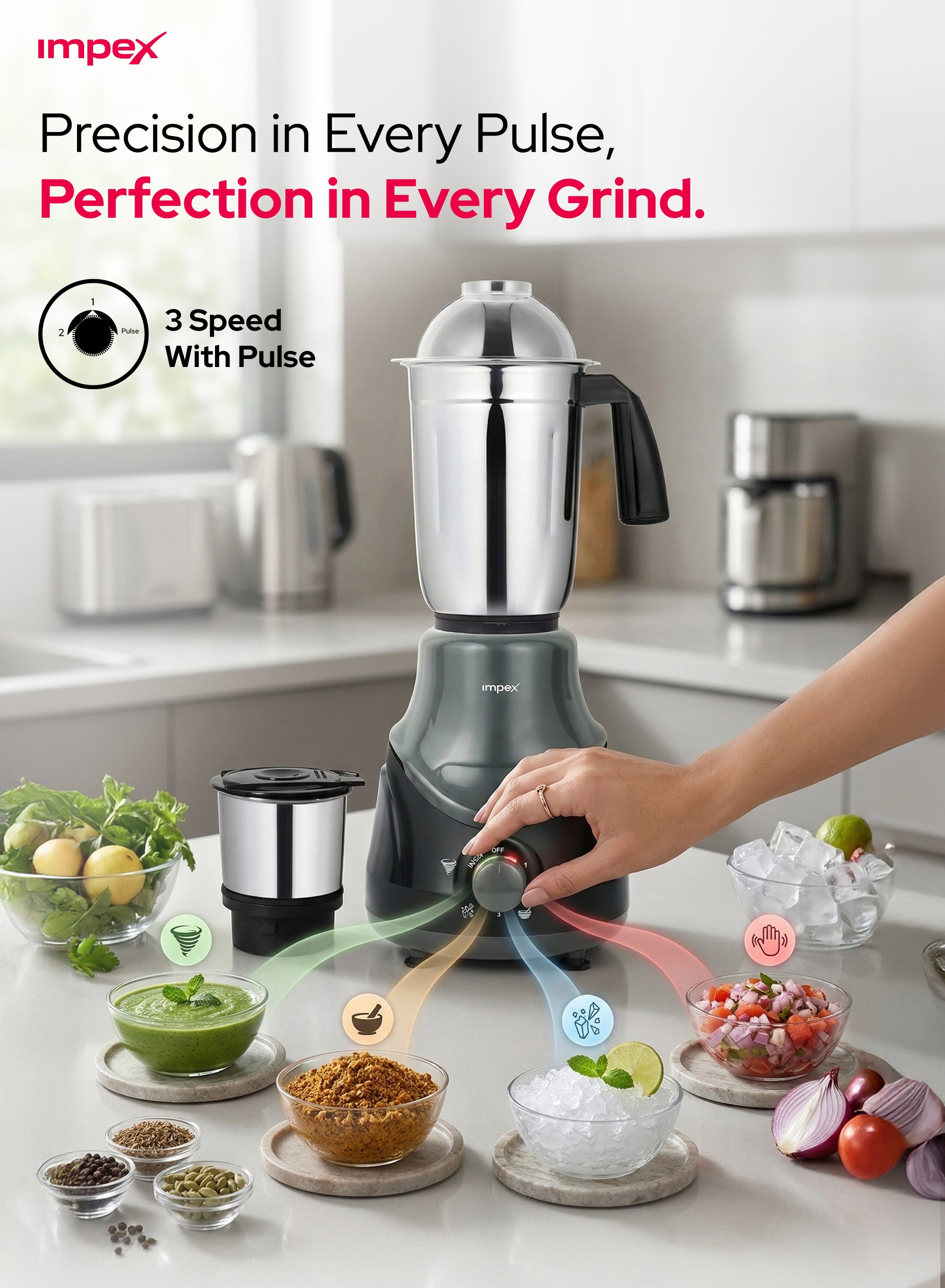 Impex 2 in 1 Mixer Grinder BL 319C