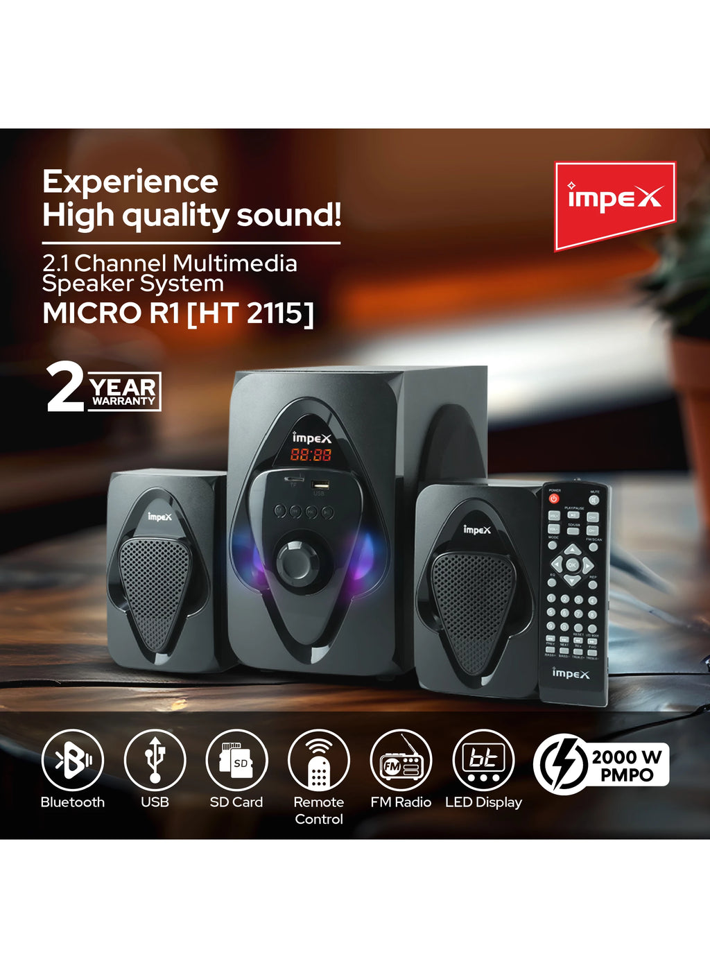 Impex Multimedia Speaker 2.1 HT 2115