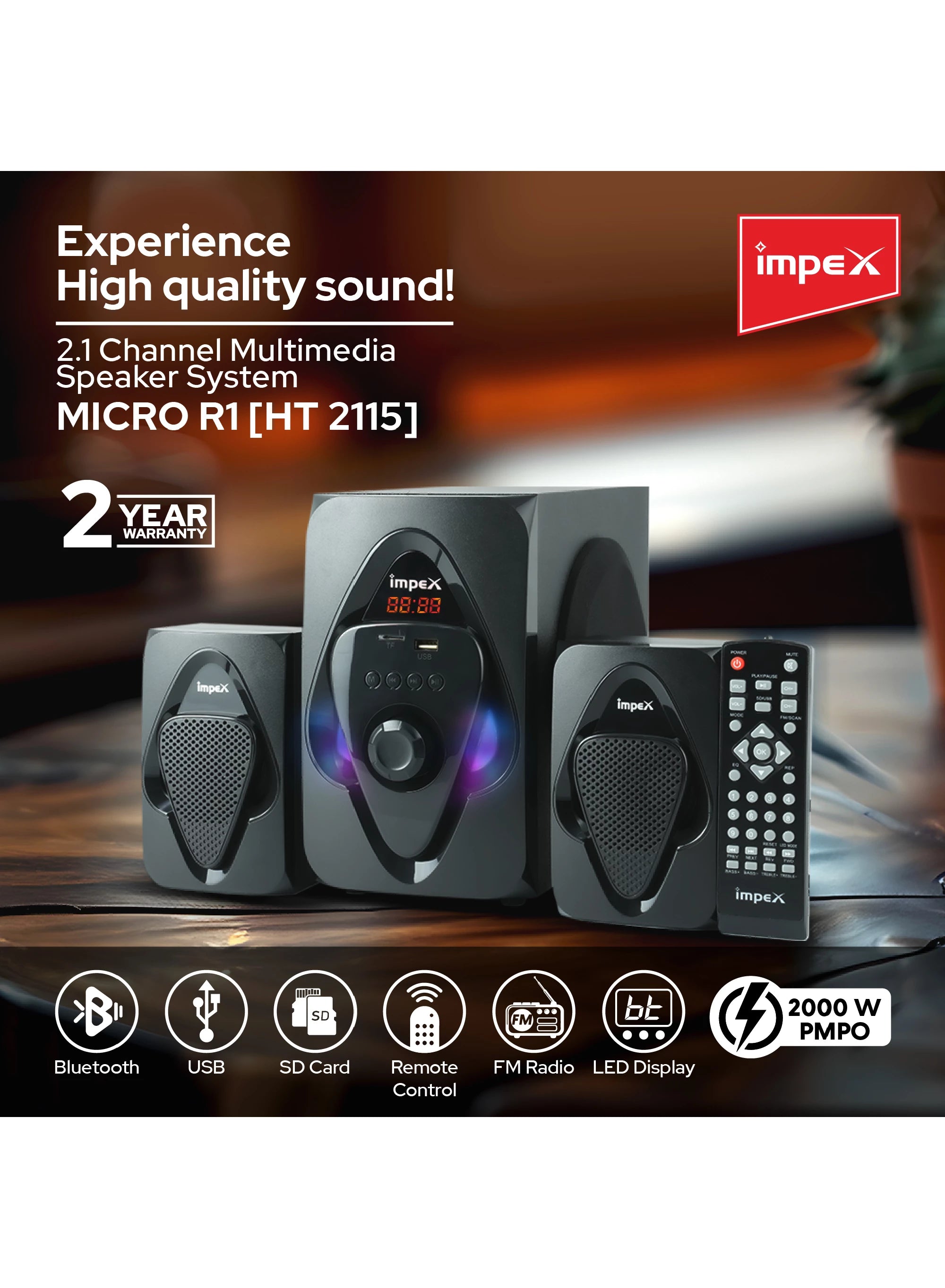 Impex Multimedia Speaker 2.1 HT 2115