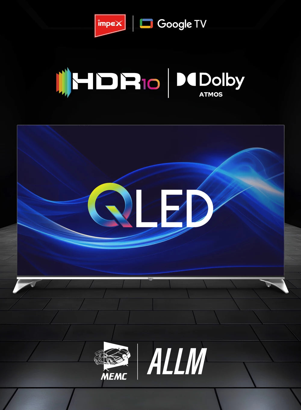 IMPEX 55 inch QLED UHD GOOGLE LED TV 12OHZ evoQ 55S4QLC2R120