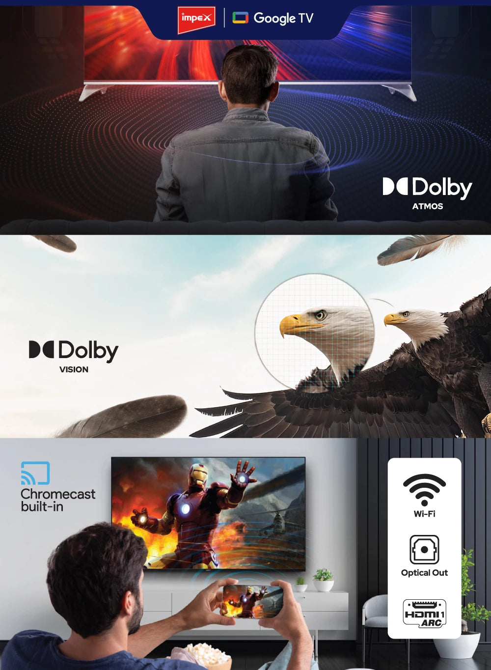 IMPEX 55 inch QLED UHD GOOGLE LED TV 12OHZ evoQ 55S4QLC2R120
