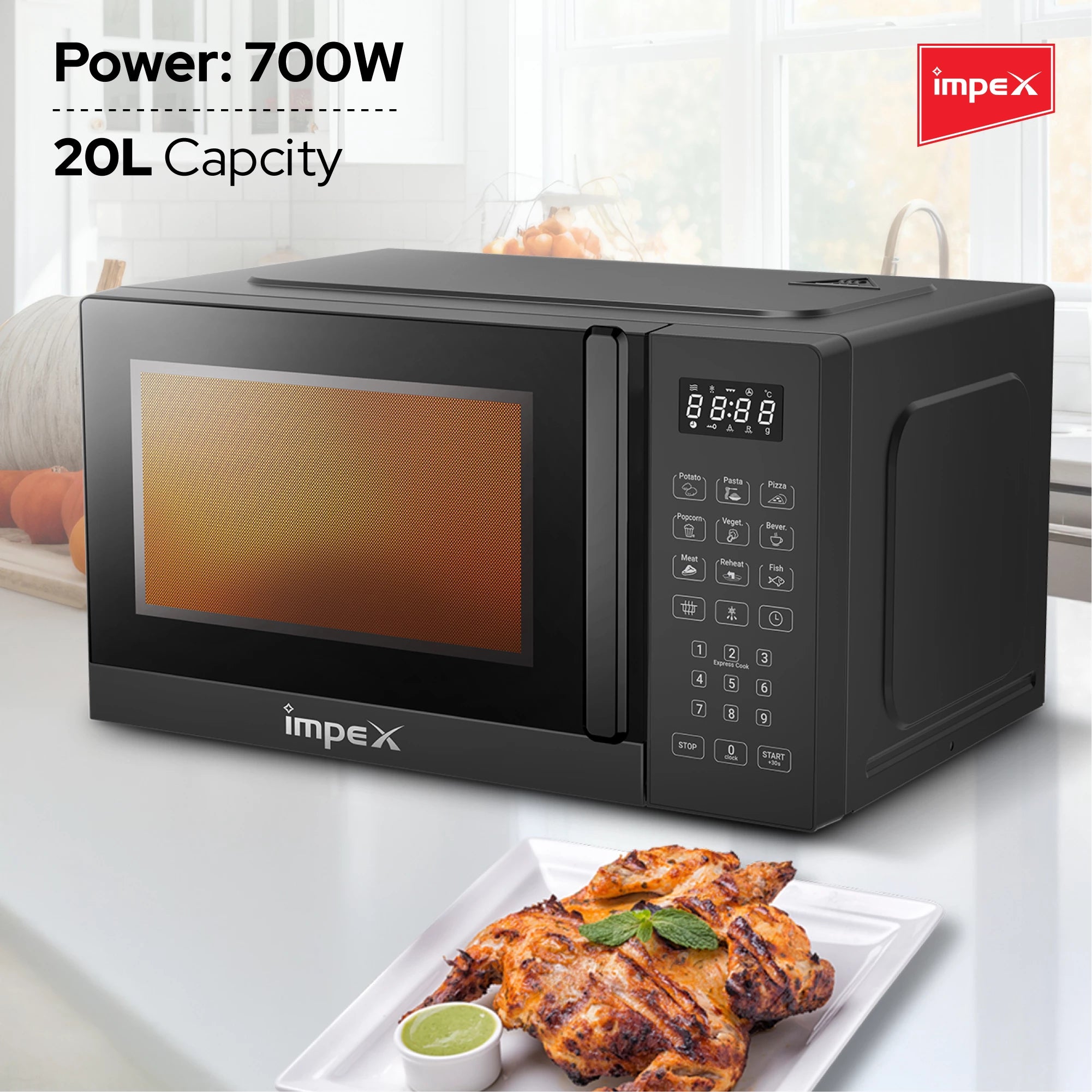 Impex 20Ltr Digital Microwave Oven 700W MO8101DB