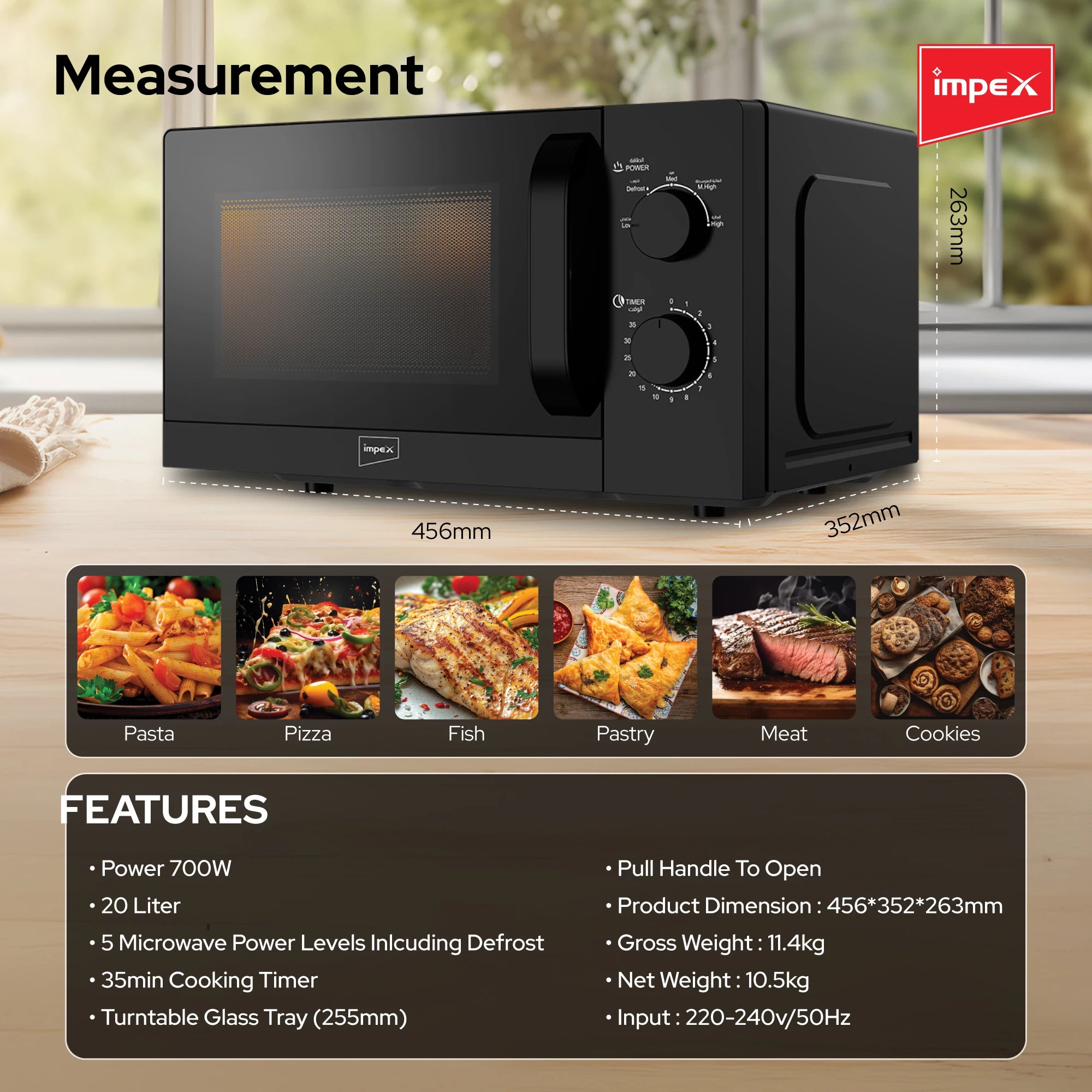 IMPEX 20ltr MICROWAVE OVEN MO 8101A