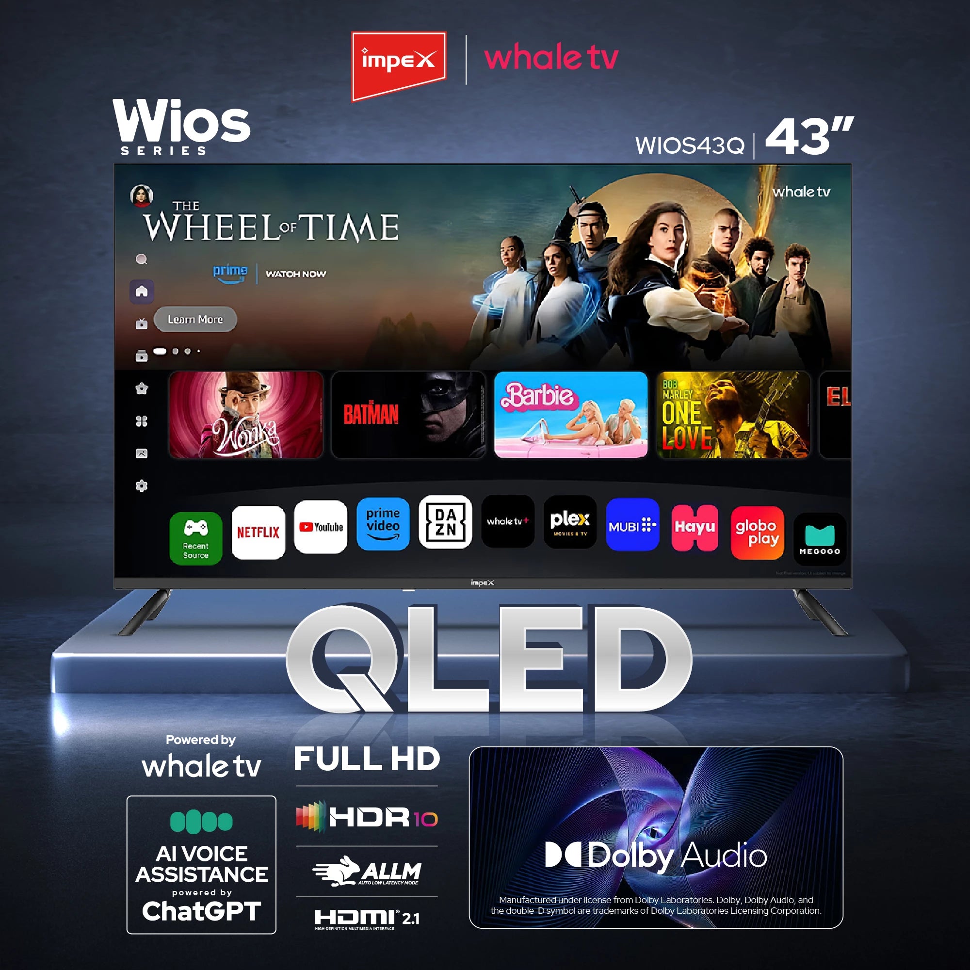IMPEX 43 inch QLED FHD Smart TV Whale OS Wios43Q