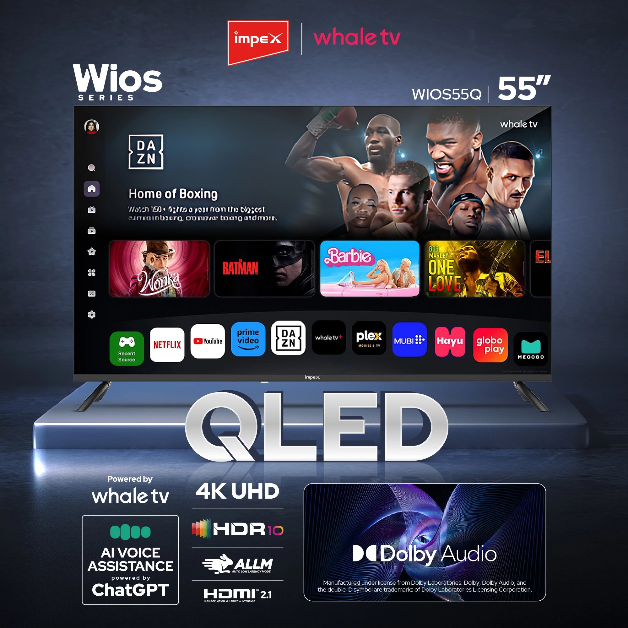IMPEX 55 inch QLED UHD Smart TV Whale OS Wios55Q