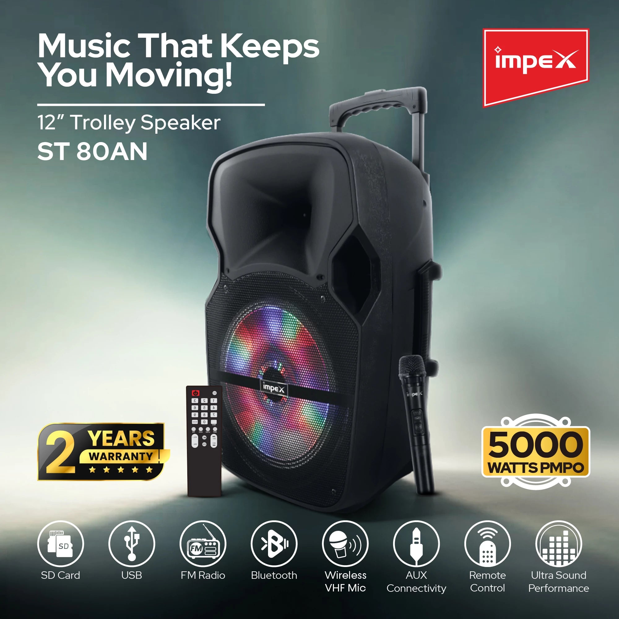 Impex Multimedia Trolley Speaker System 2.0 ST 80A