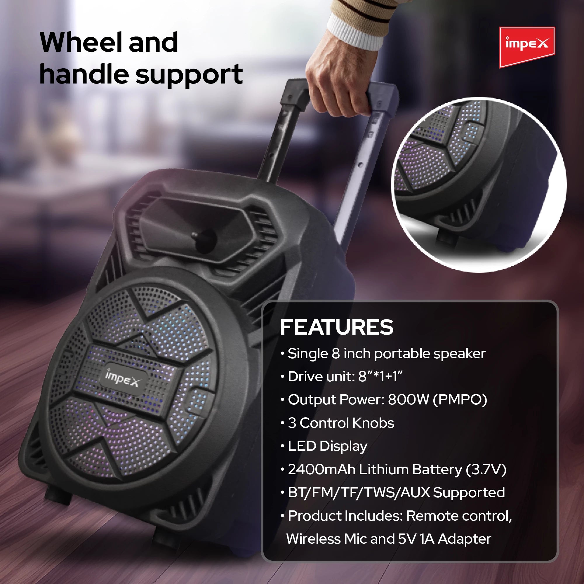 مكبر صوت عربة محمول Impex TS 1109