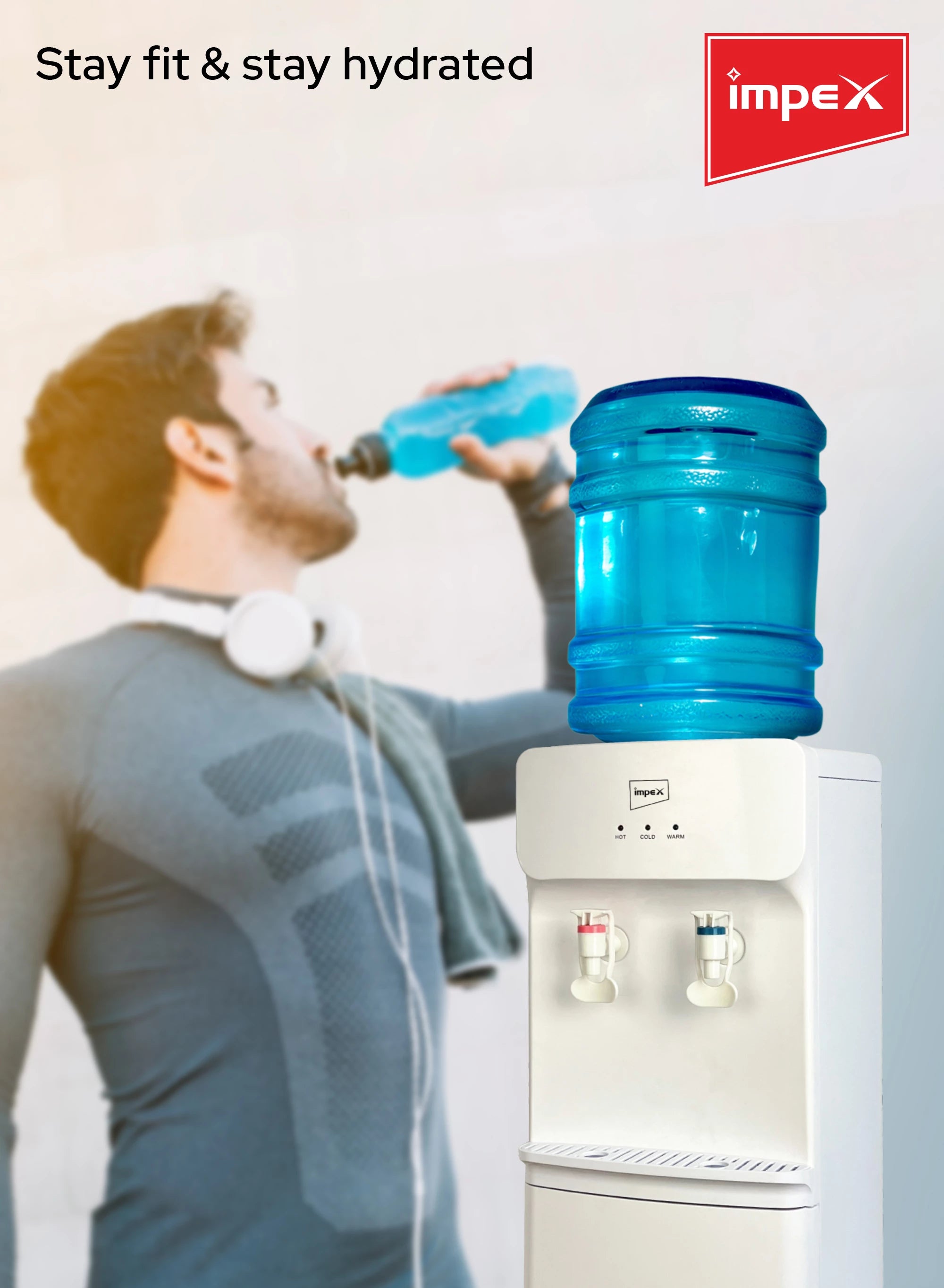 Impex Hot & Cold 2 Tap Water Dispenser WD 3904B