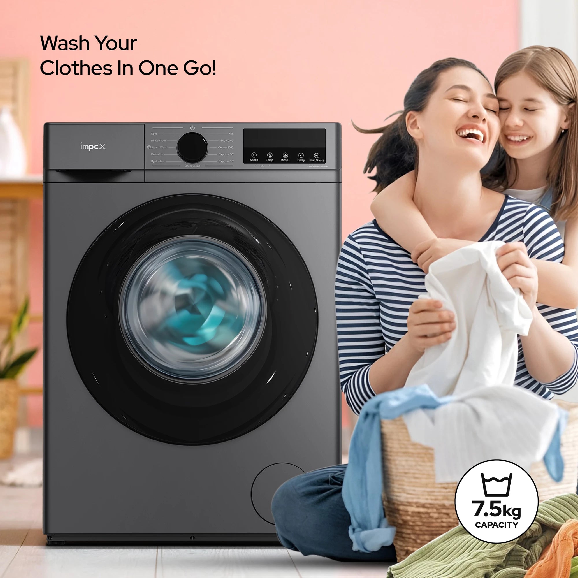 IMPEX 7.5 KG FRONT LOAD WASHING MACHINE WM0750FS