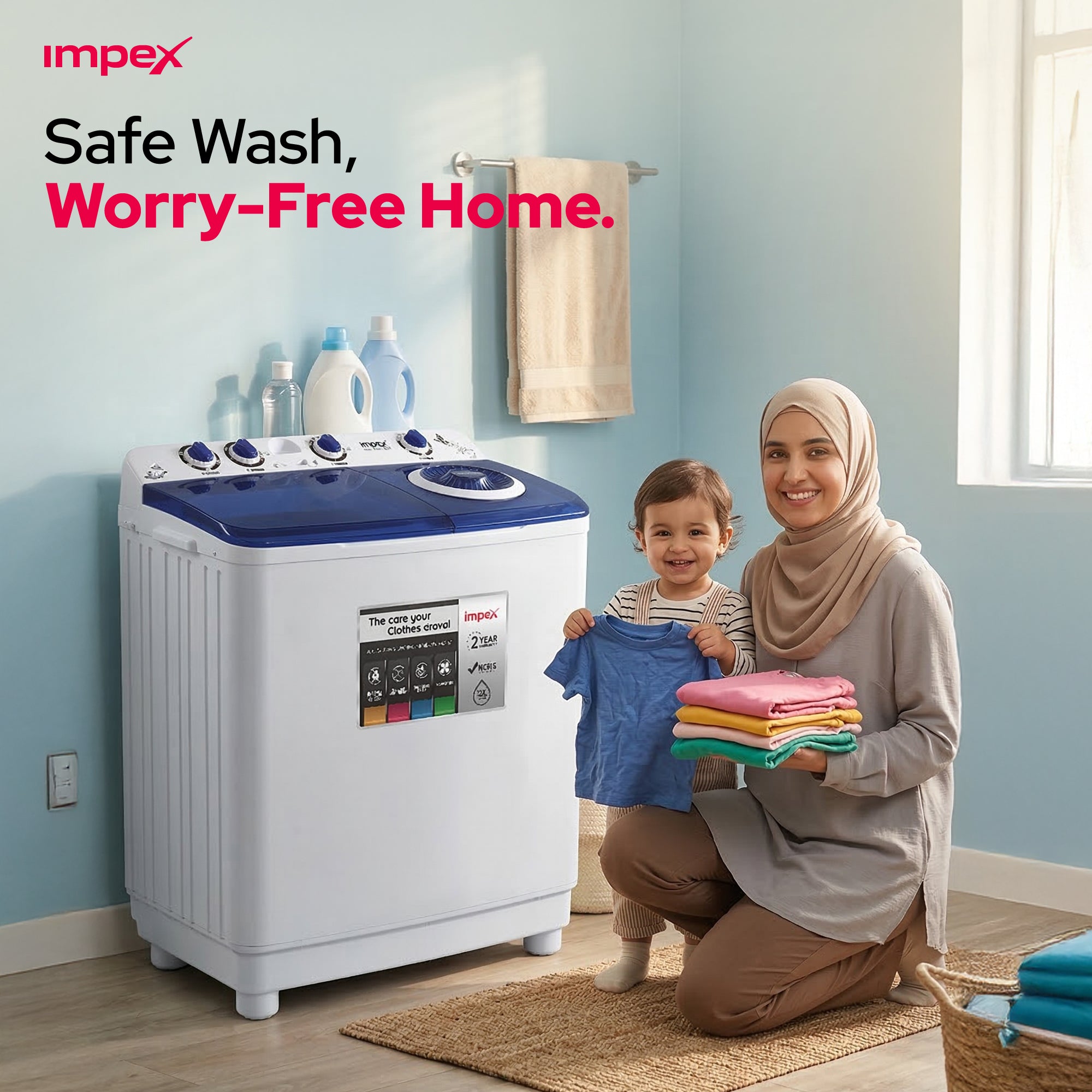 IMPEX 12 KG SEMI-AUTOMATIC WASHING MACHINE (WM 4205)