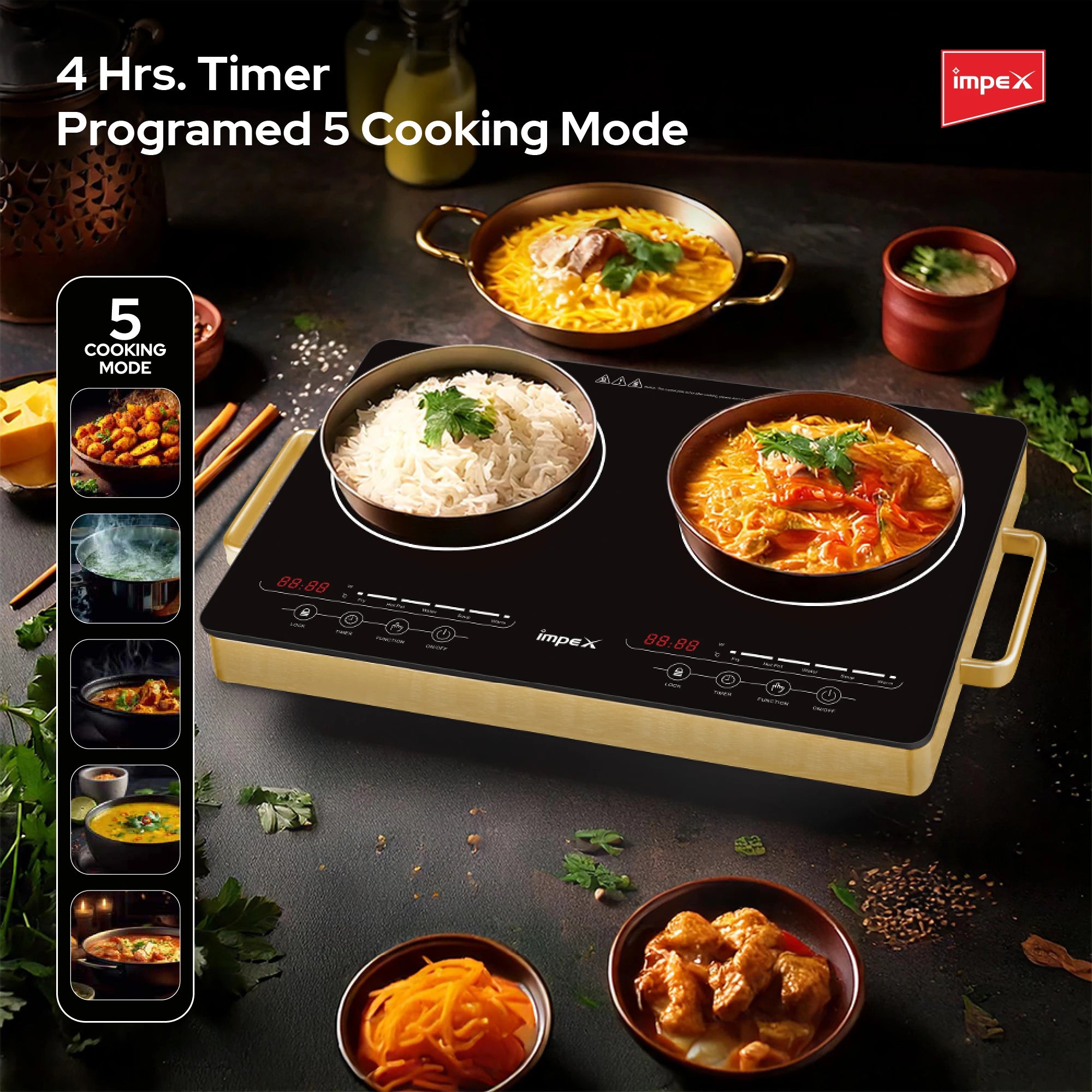 Impex Double Infrared Cooktop IR 2704