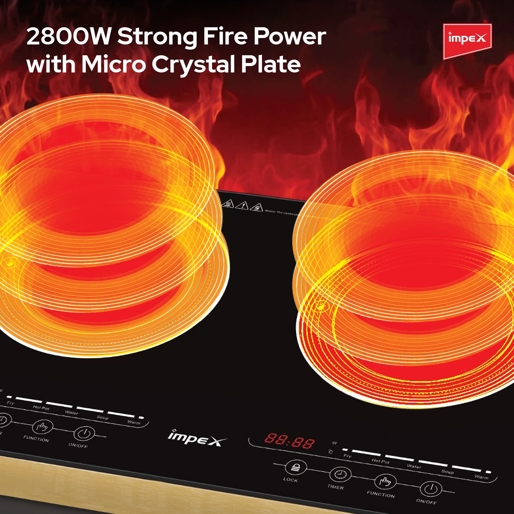 Impex Double Infrared Cooktop IR 2704