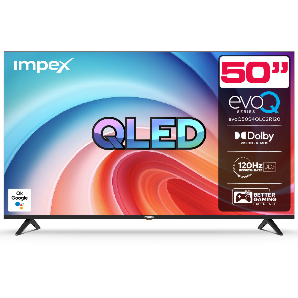 IMPEX تلفزيون جوجل QLED UHD مقاس 50 بوصة LED DVBT2/S2 evoQ 50S4QLC2R120