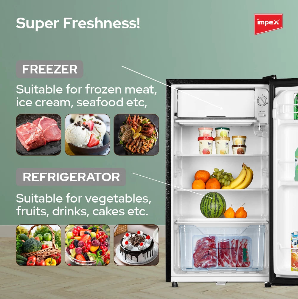 Impex 90L Single Door Refrigerator IMRF140C