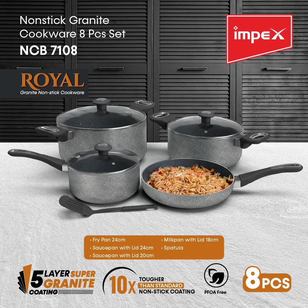 8 PIECE COOKWARE SET Granite NCB7108