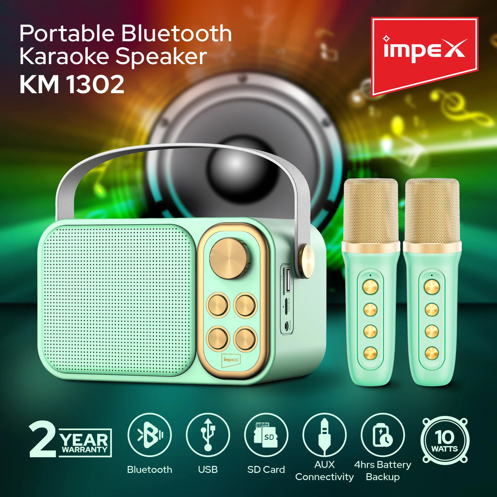Impex Portable Bluetooth Karaoke Speaker KM 1302