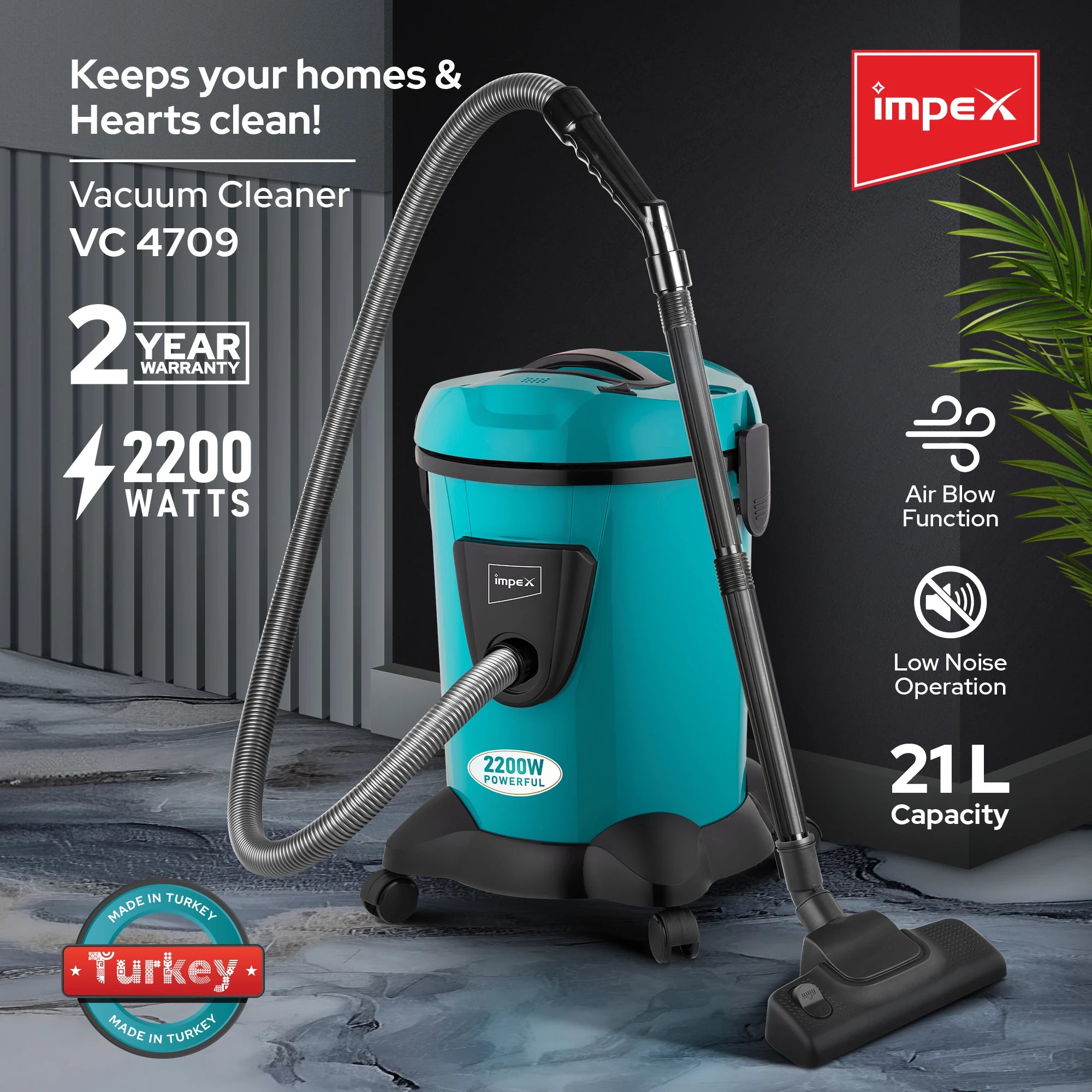 Impex 21L Vacuum Cleaner 2200W Turkey VC 4709