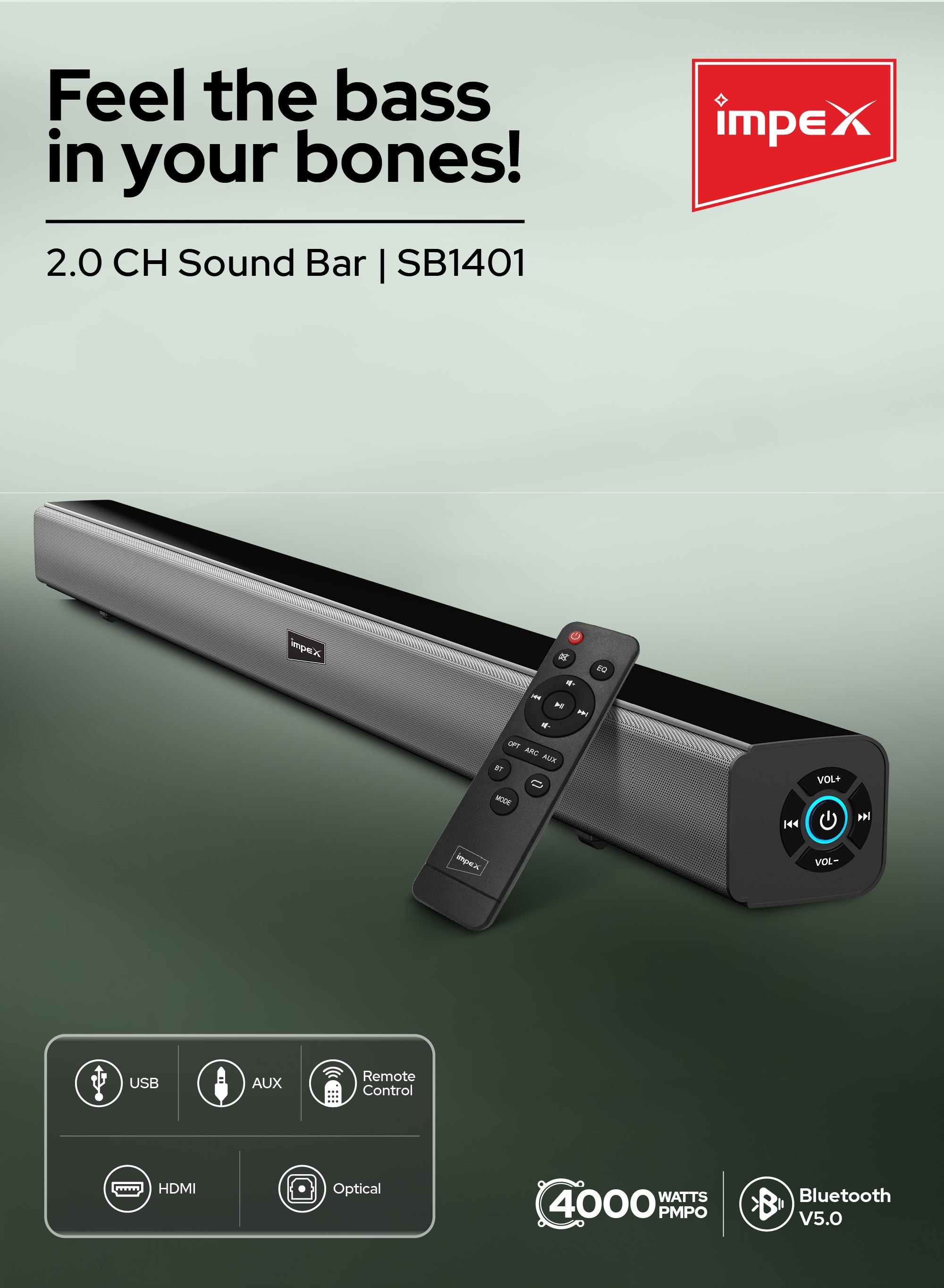 Impex 2.0CH Sound Bar SB 1401
