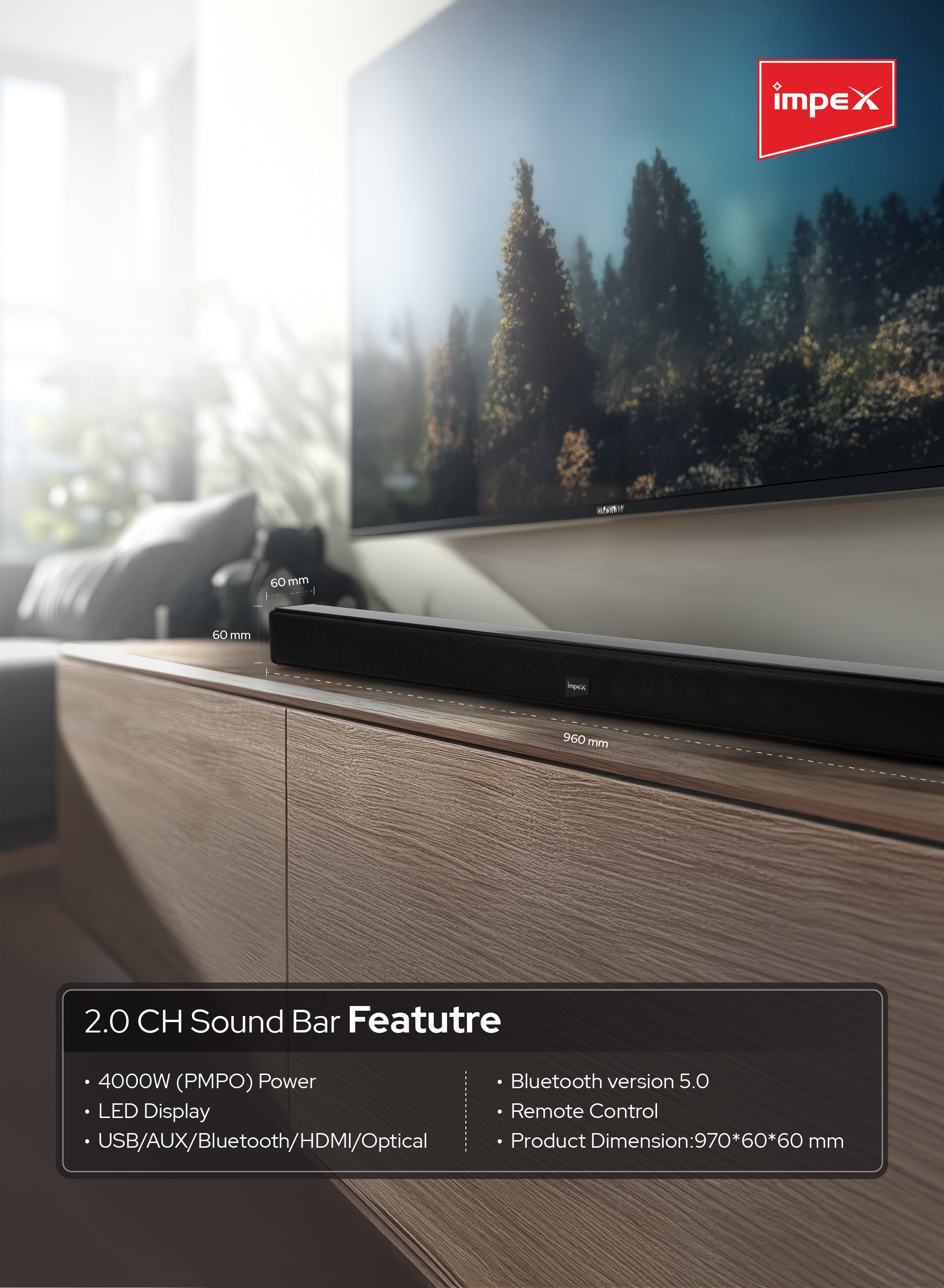 Impex 2.0CH Sound Bar SB 1401