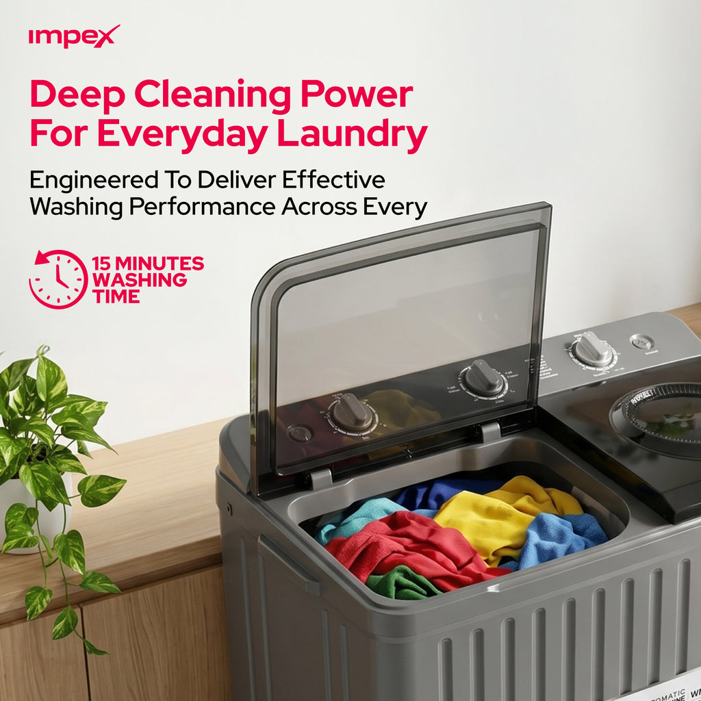 IMPEX 10 KG  SEMI-AUTOMATIC WASHING MACHINE (WM 4202)